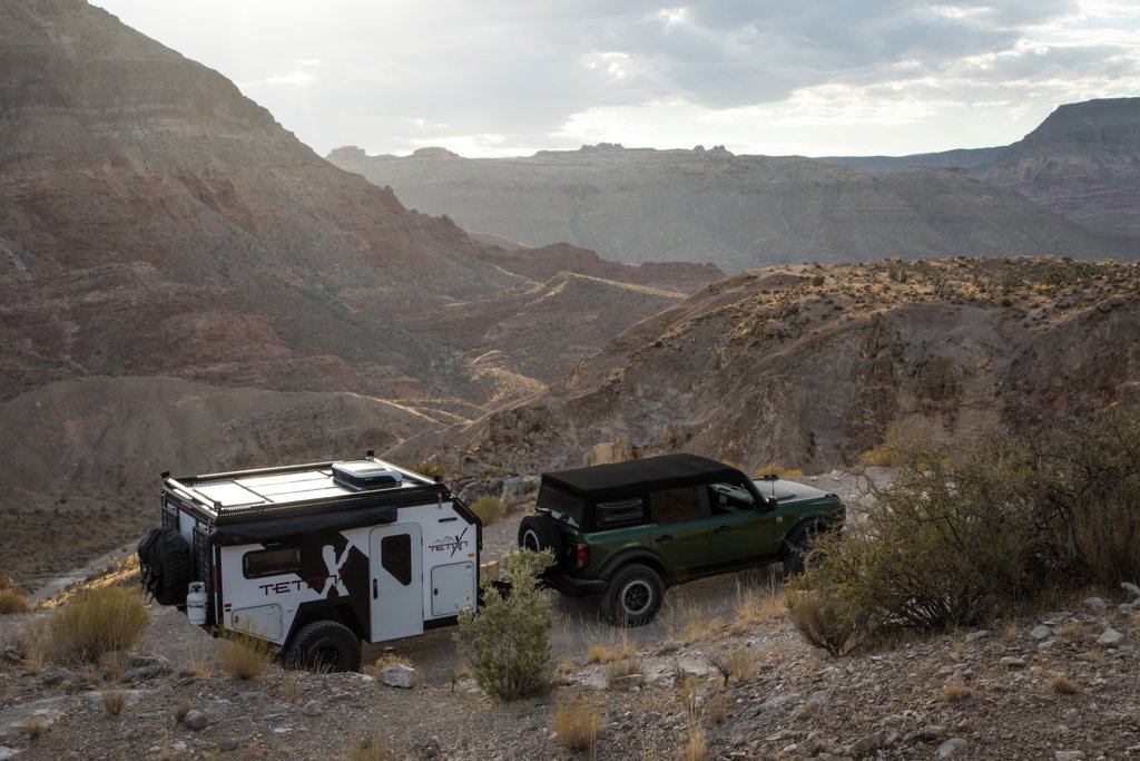 TetonX behind a Ford Bronco.